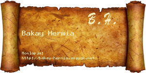 Bakay Hermia névjegykártya